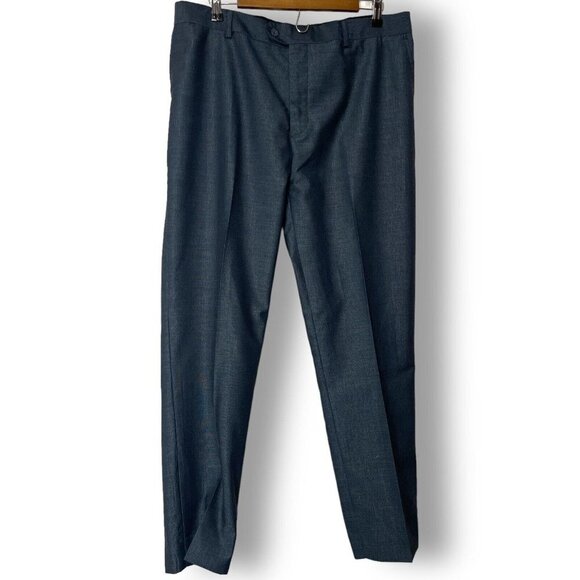 Eleganza by Giorgio Sanetti Suit 44R Jacket Pants 36R Dark Blue Sheen 2 Button - Picture 4 of 14